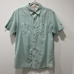 Kuhl Karib Short Sleeve Shirt Mens Sz S Blue Mint Button Up Work Outdoors Hiking